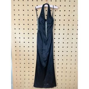 90s black beaded gown